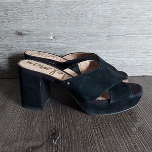 Sam Edelman Women's Jayne Suede Platform High-Heel Slide Sandals Size 5.5